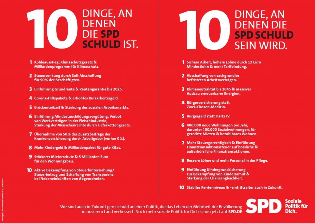 Woran die SPD schuld sein wird - Das Programm in Kurz