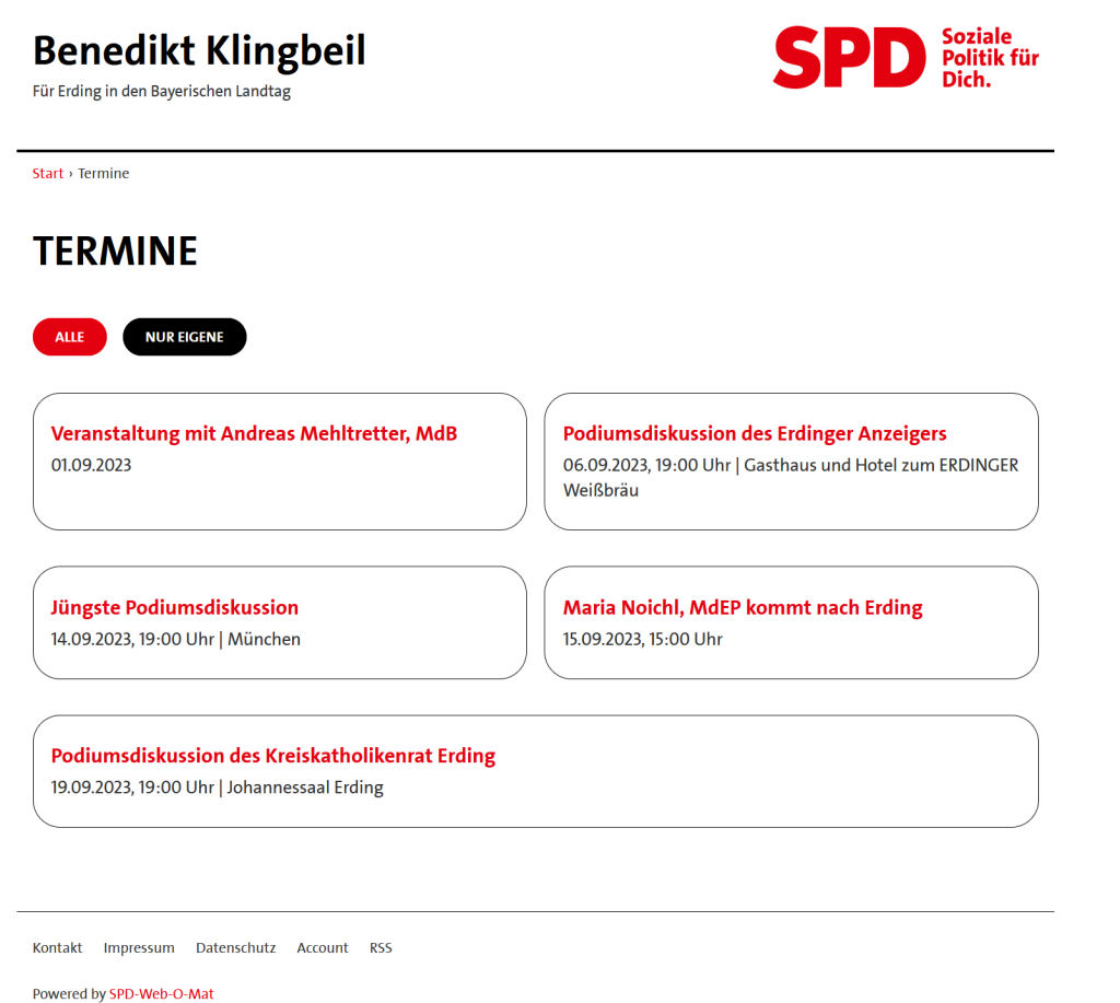 Termine Benedikt Klangbeil 
