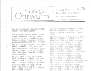 Ohrwurm Ausgabe 12 - 3.6.1974