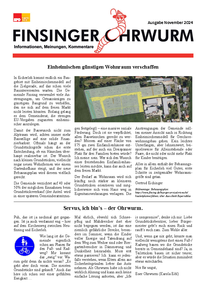 Finsinger Ohrwurm reloaded - Oktober 2024