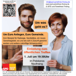 Einladung zum öffentlichen Treffen von SPD und Parteifreien