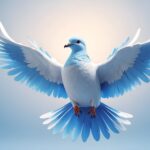 Ein Friedenstaube mit ausgebreiteten Flügeln