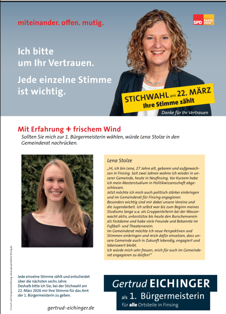 Ein Kreuz bei Gertrud in der Stichwahl am 22.3. zur Bürgermeisterin