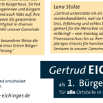 Breite Unterstützung von Gertrud als 1. Bgm