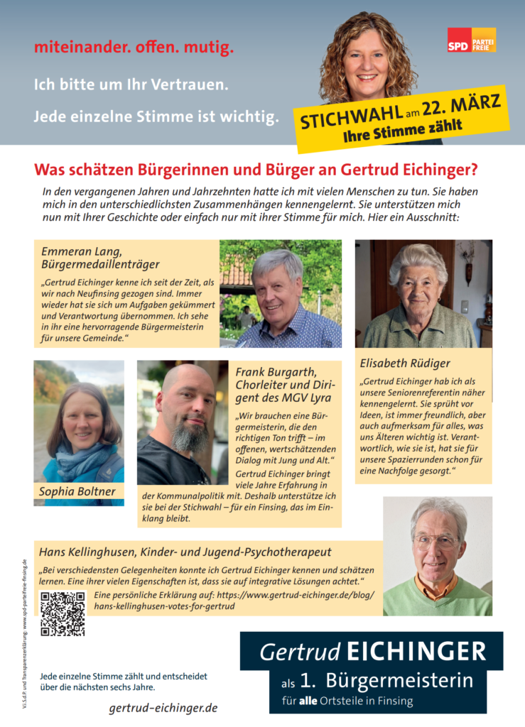 Breite Unterstützung von Gertrud als 1. Bgm